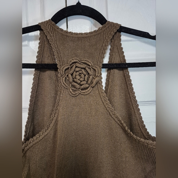 Laundry Brown Halter Dress with Crochet Detail - Picture 3 of 5